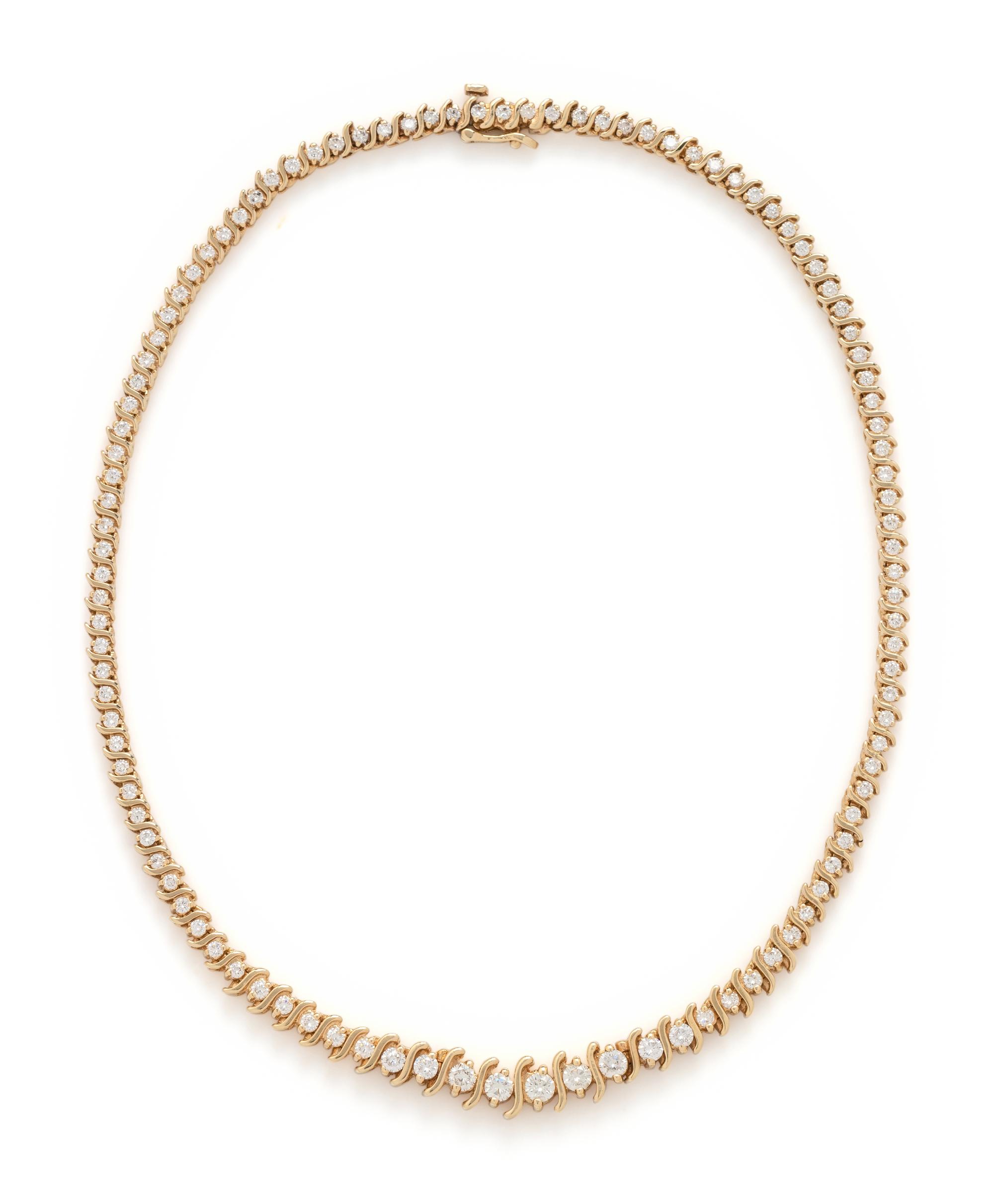 YELLOW GOLD AND DIAMOND NECKLACE