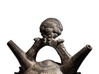 A Sican Blackware Stirrup Vessel