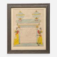 Reverend Henry Young (1792-1861) A Fraktur: Birth and baptism record for Robert Middleswarth, Union Township