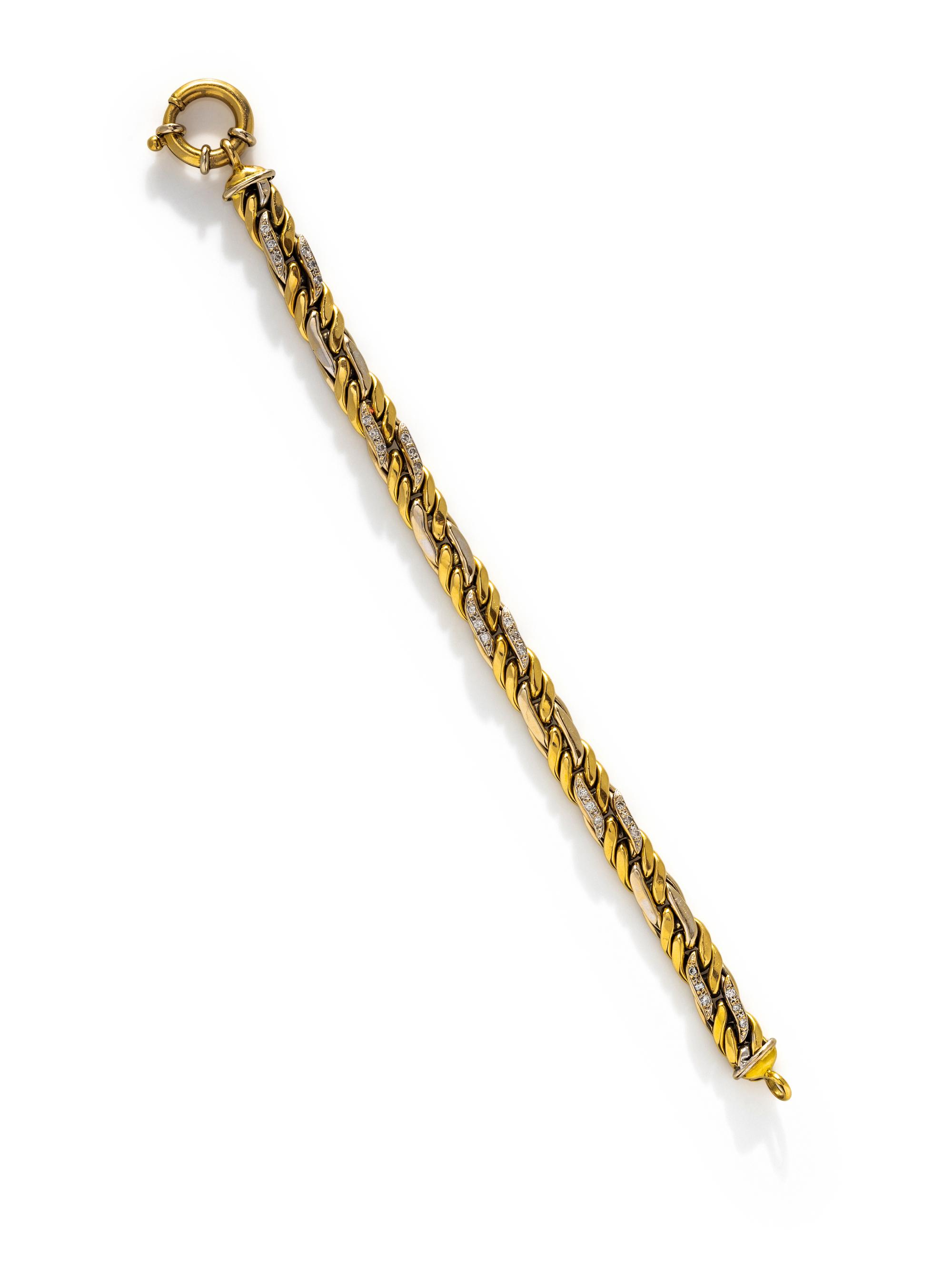 BICOLOR GOLD AND DIAMOND BRACELET