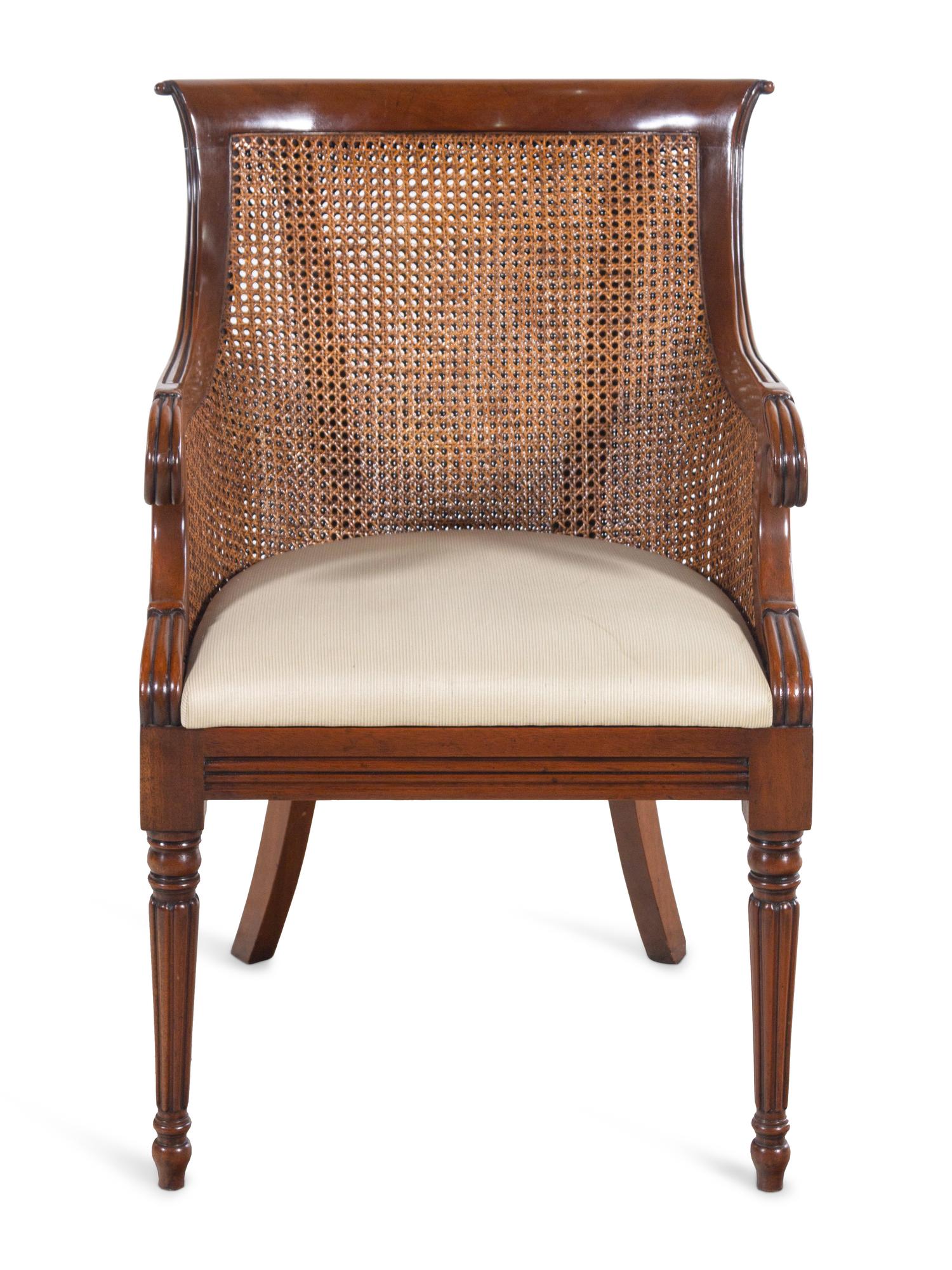 A Regency Style Caned Armchair
