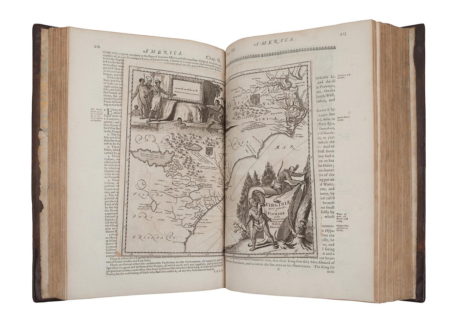OGILBY, John (1600-1676), translator. [MONTANUS, Arnoldus (ca 1625-1683)]. America: being the latest, and most Accurate Description of the New World... Collected from most Authentick Authors, Augmented with later Observations, and Adorn'd with maps and Sculptures, by John Ogilby . London: Printed by the Author, 1671.