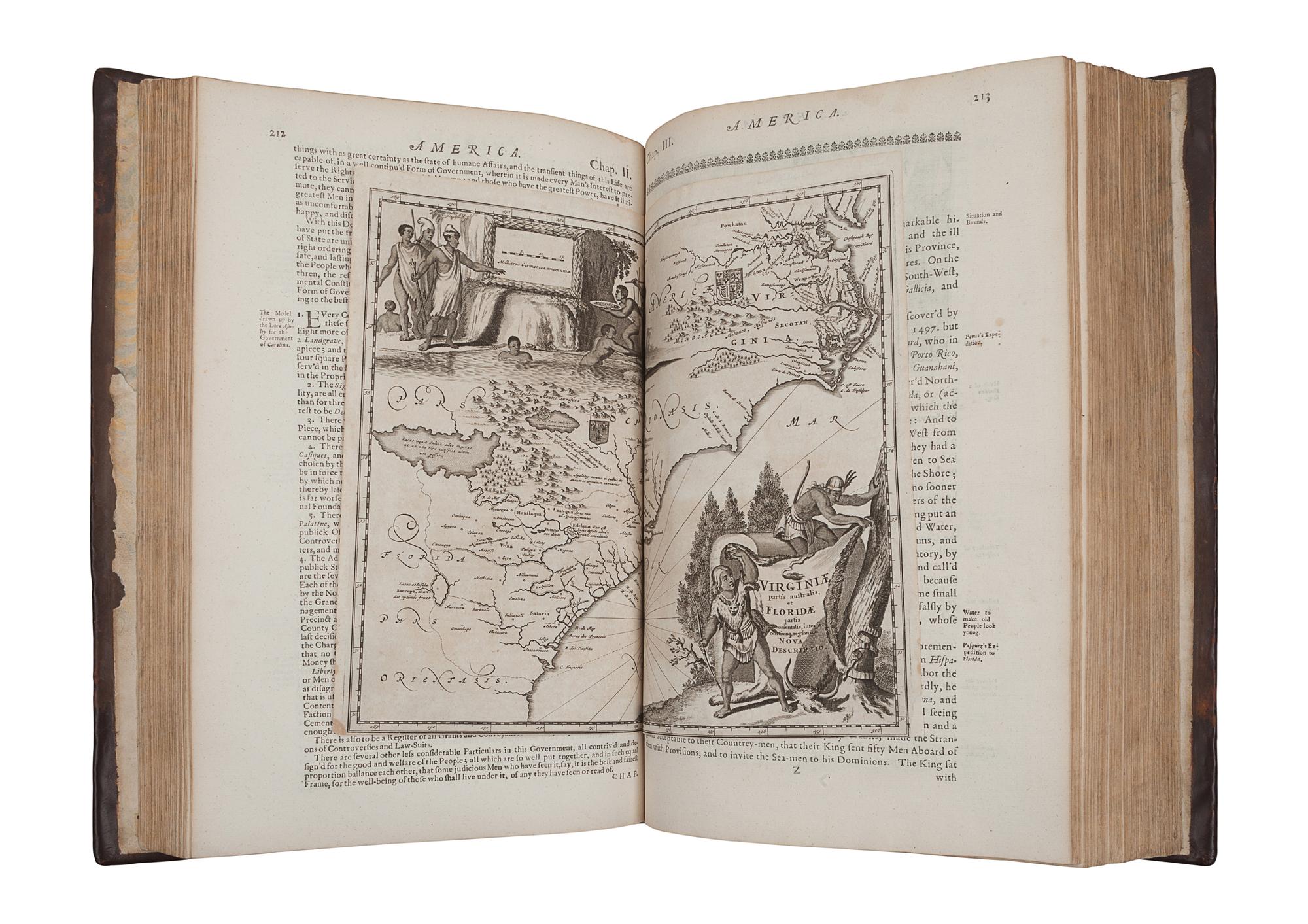 OGILBY, John (1600-1676), translator. [MONTANUS, Arnoldus (ca 1625-1683)]. America: being the latest, and most Accurate Description of the New World... Collected from most Authentick Authors, Augmented with later Observations, and Adorn'd with maps and Sculptures, by John Ogilby . London: Printed by the Author, 1671.