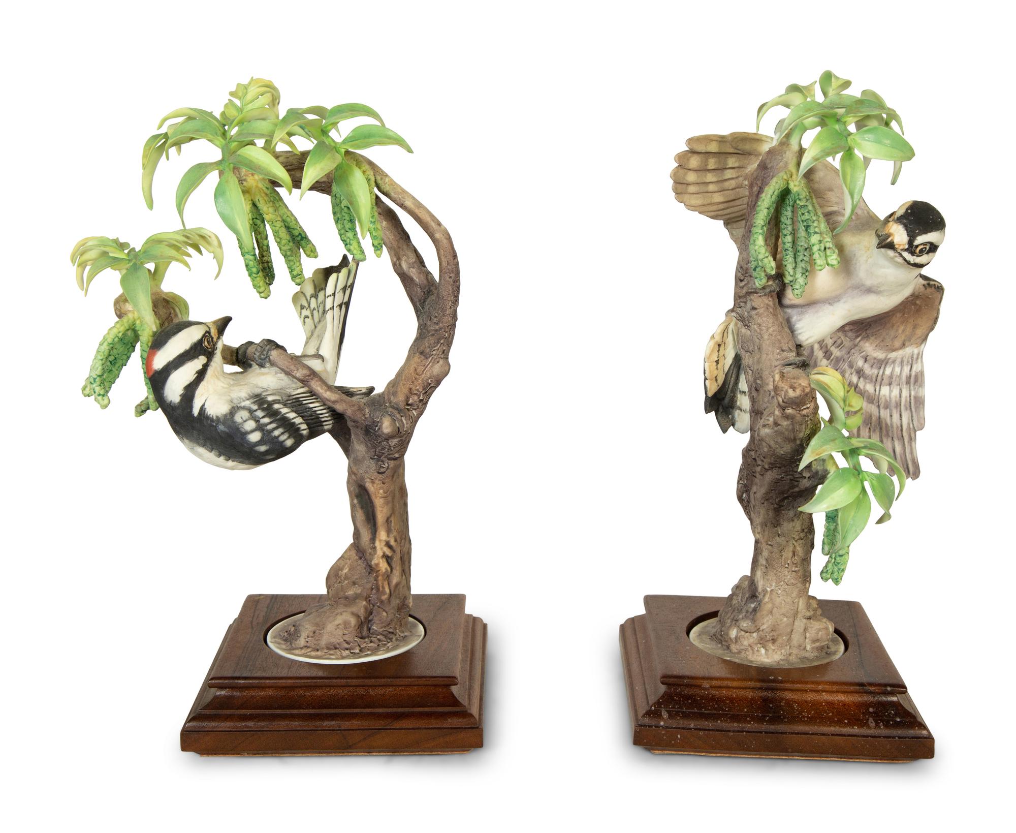 A Pair of Royal Worcester Dorothy Doughty Porcelain Birds