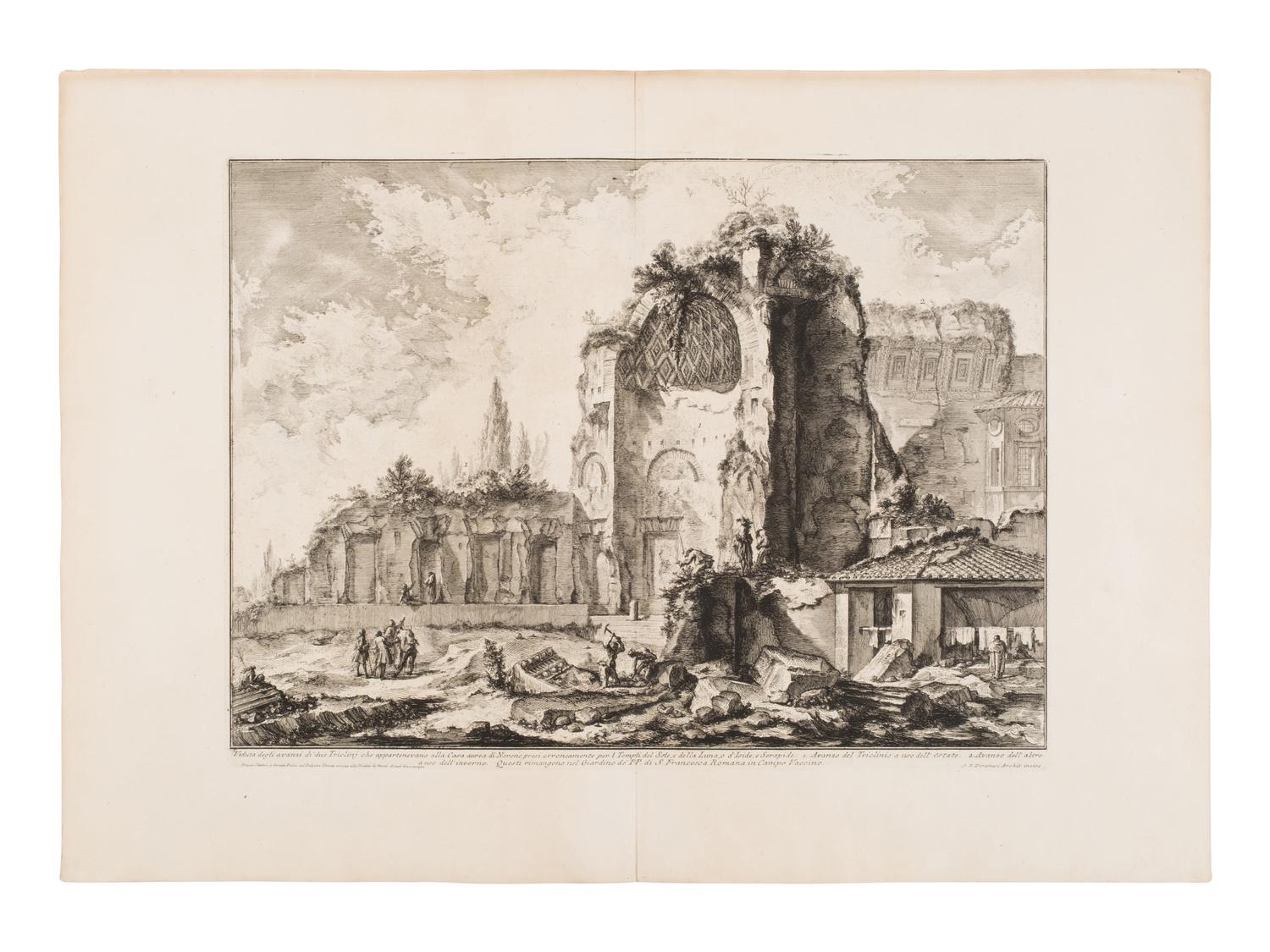 [Prints] Piranesi, Giovanni Battista. Group of 12 Etchings — 1) Veduta dell'atrio del portico
