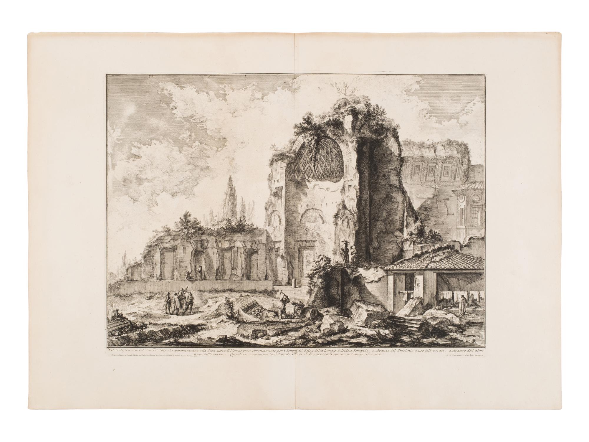 [Prints] Piranesi, Giovanni Battista. Group of 12 Etchings — 1) Veduta dell'atrio del portico
