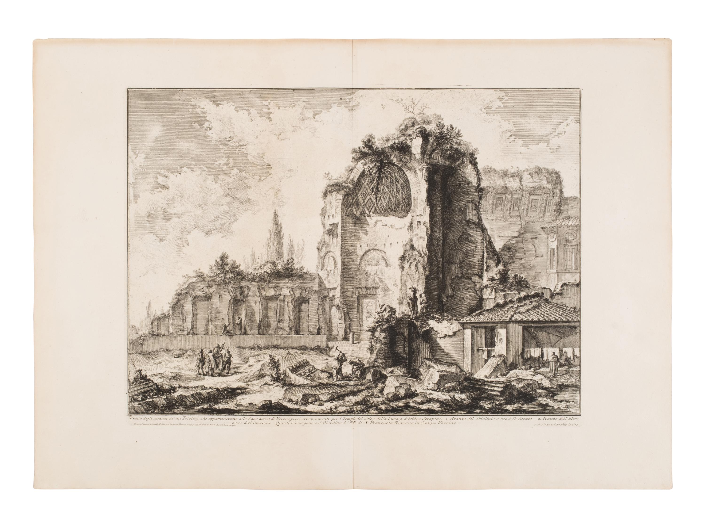 [Prints] Piranesi, Giovanni Battista. Group of 12 Etchings — 1) Veduta dell'atrio del portico