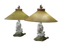 A Pair of Ceramic Figural Table Lamps