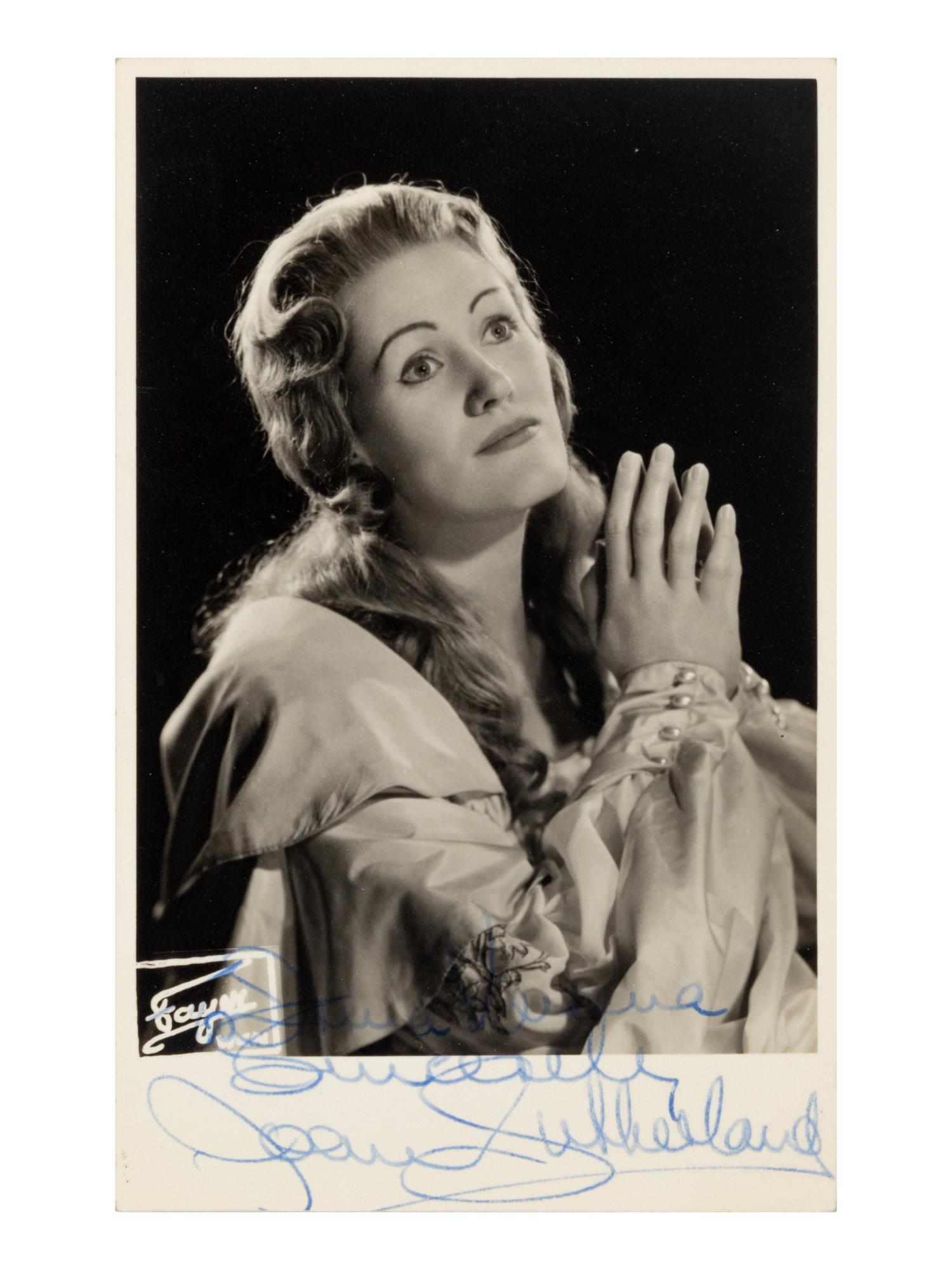 [20TH-CENTURY OPERA SINGERS]. A group of 6 photographs or photographic prints of opera singers from the 1950s-1960s, most signed and inscribed, comprising images of: