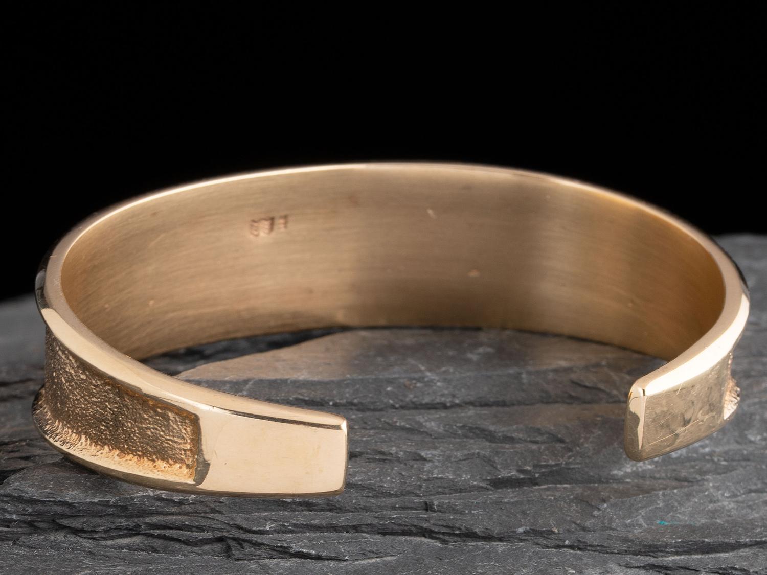14K Gold Cuff Bracelet, with Silver Overlay Bear