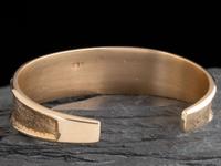 14K Gold Cuff Bracelet, with Silver Overlay Bear