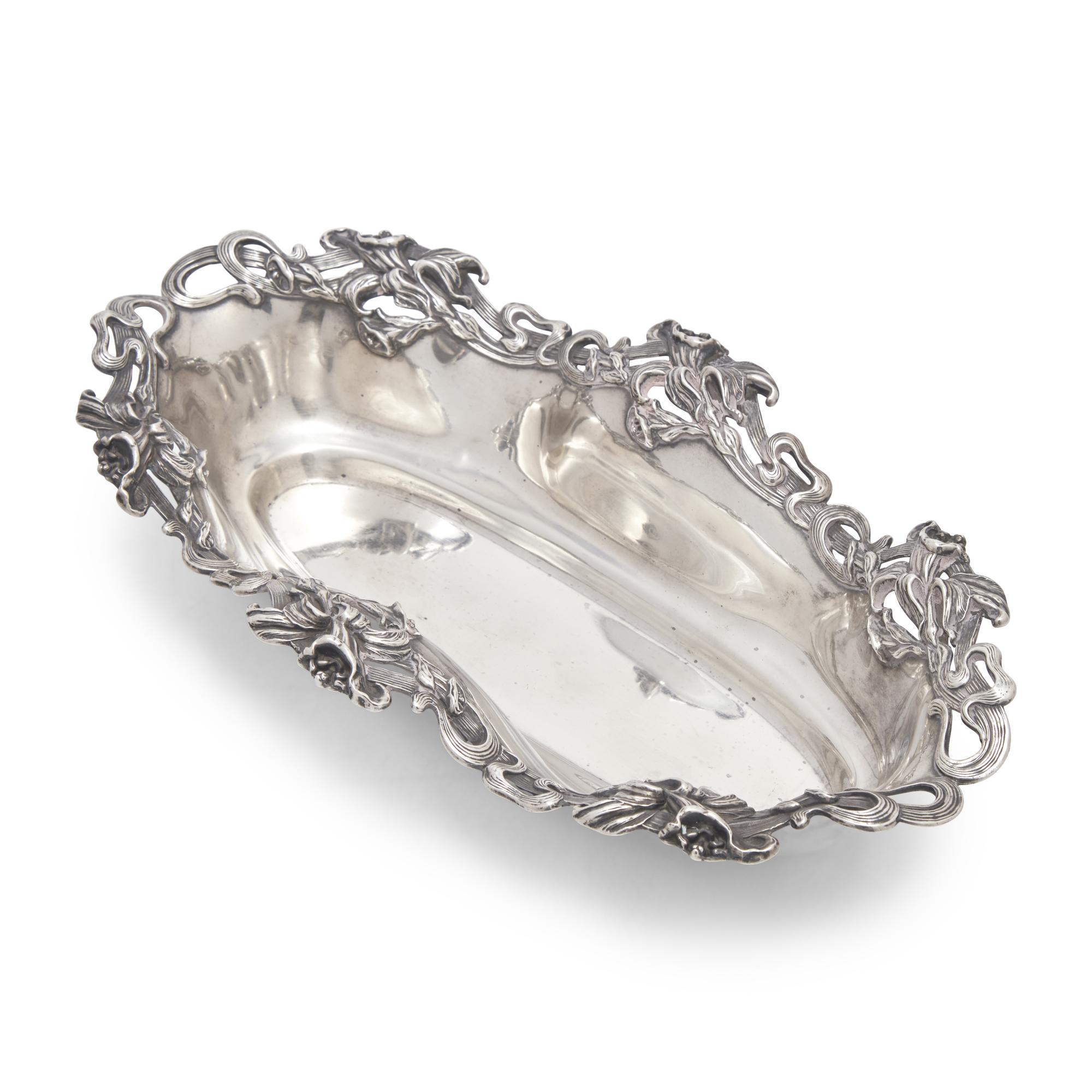 A Group of Three Art Nouveau Sterling Silver Table Articles
