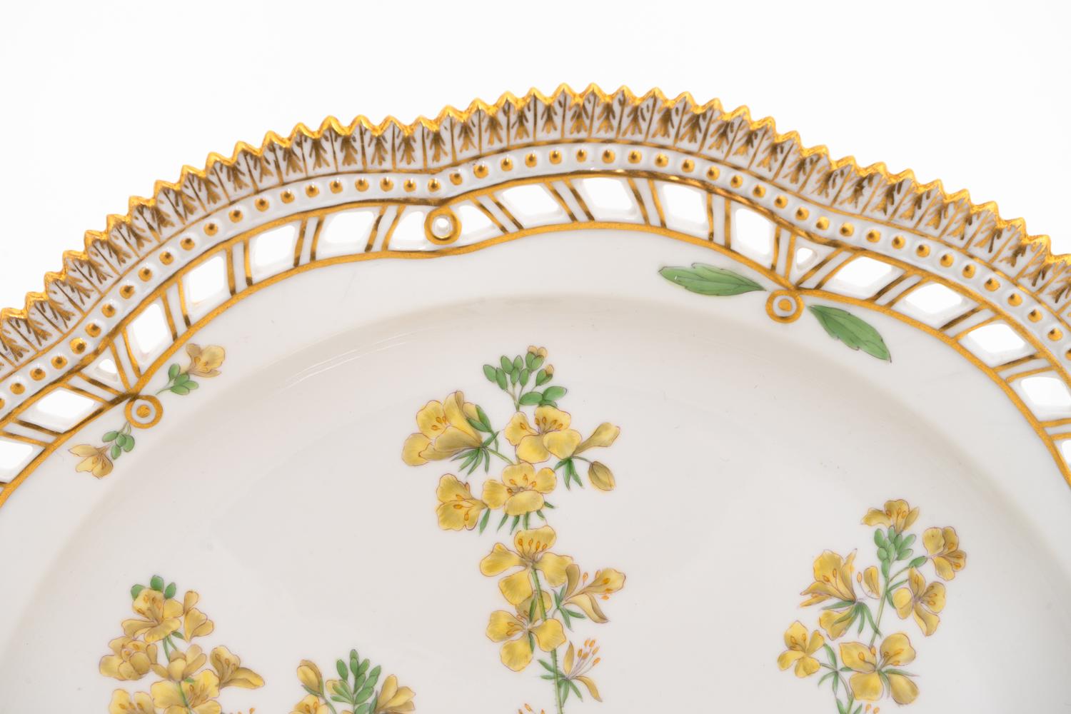 Two Royal Copenhagen Flora Danica Reticulated Cake Plates