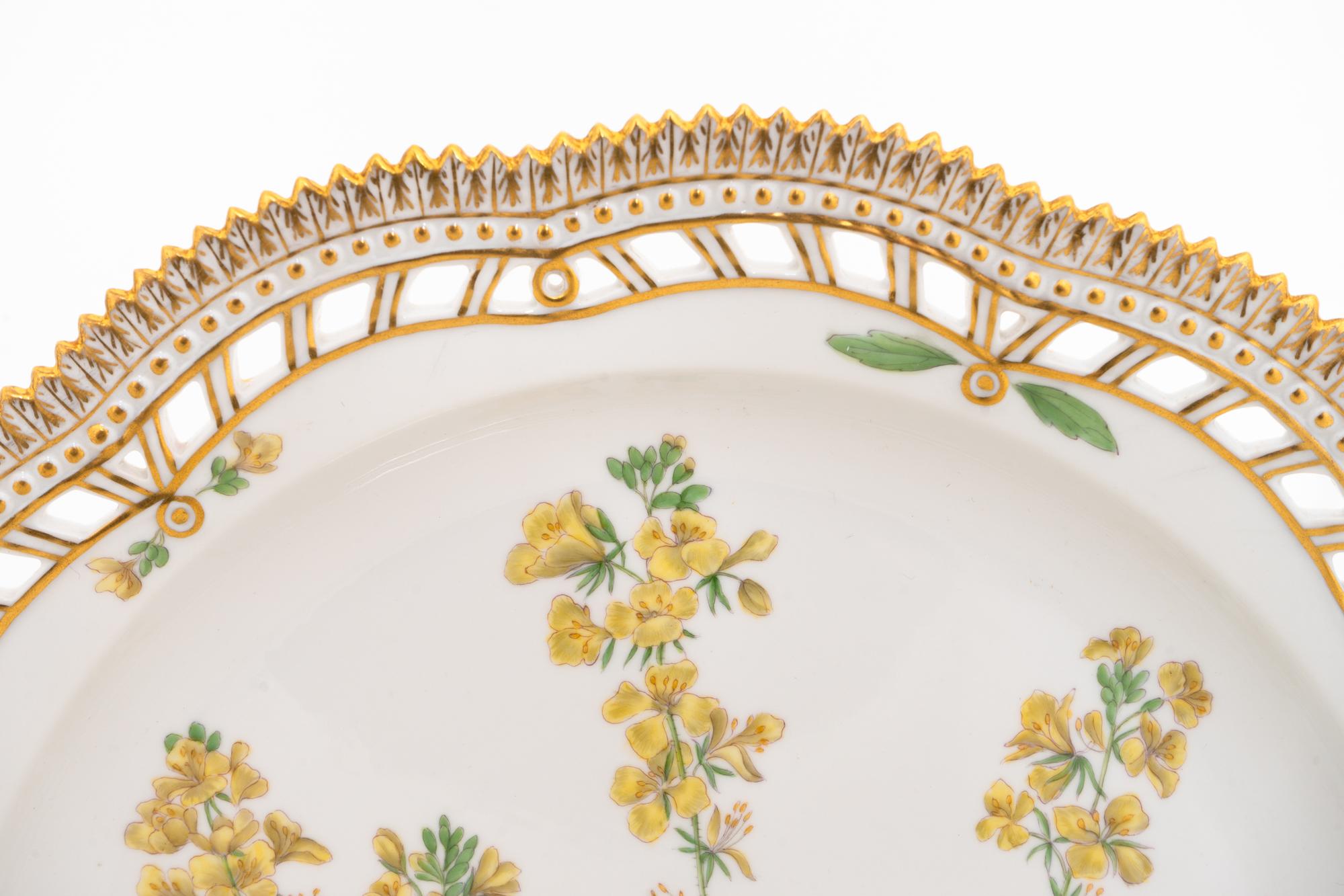 Two Royal Copenhagen Flora Danica Reticulated Cake Plates