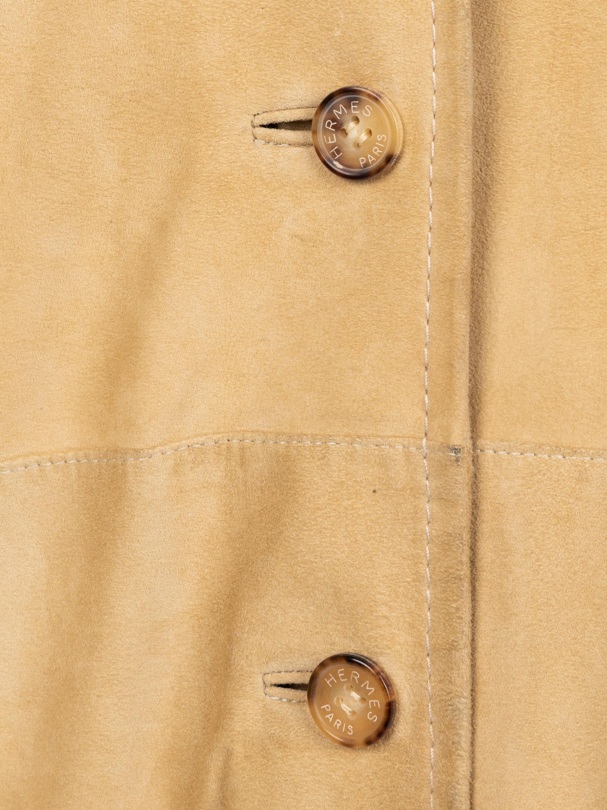 Two Hermès Jackets: One Printed Butterfly and One Suede, 1980-90s
