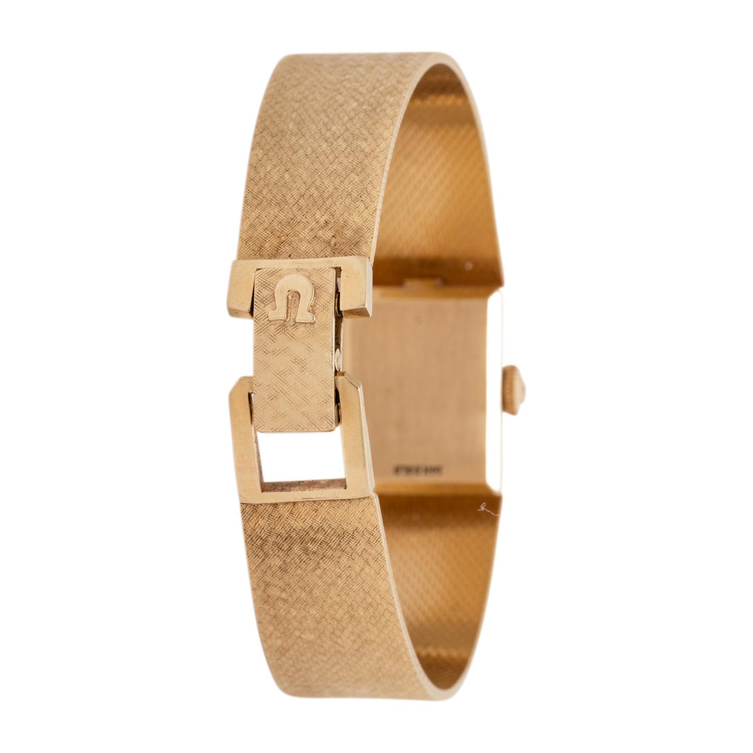 OMEGA, 14K YELLOW GOLD AND DIAMOND WRISTWATCH