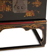 A Chinese Lacquered Trunk on Stand