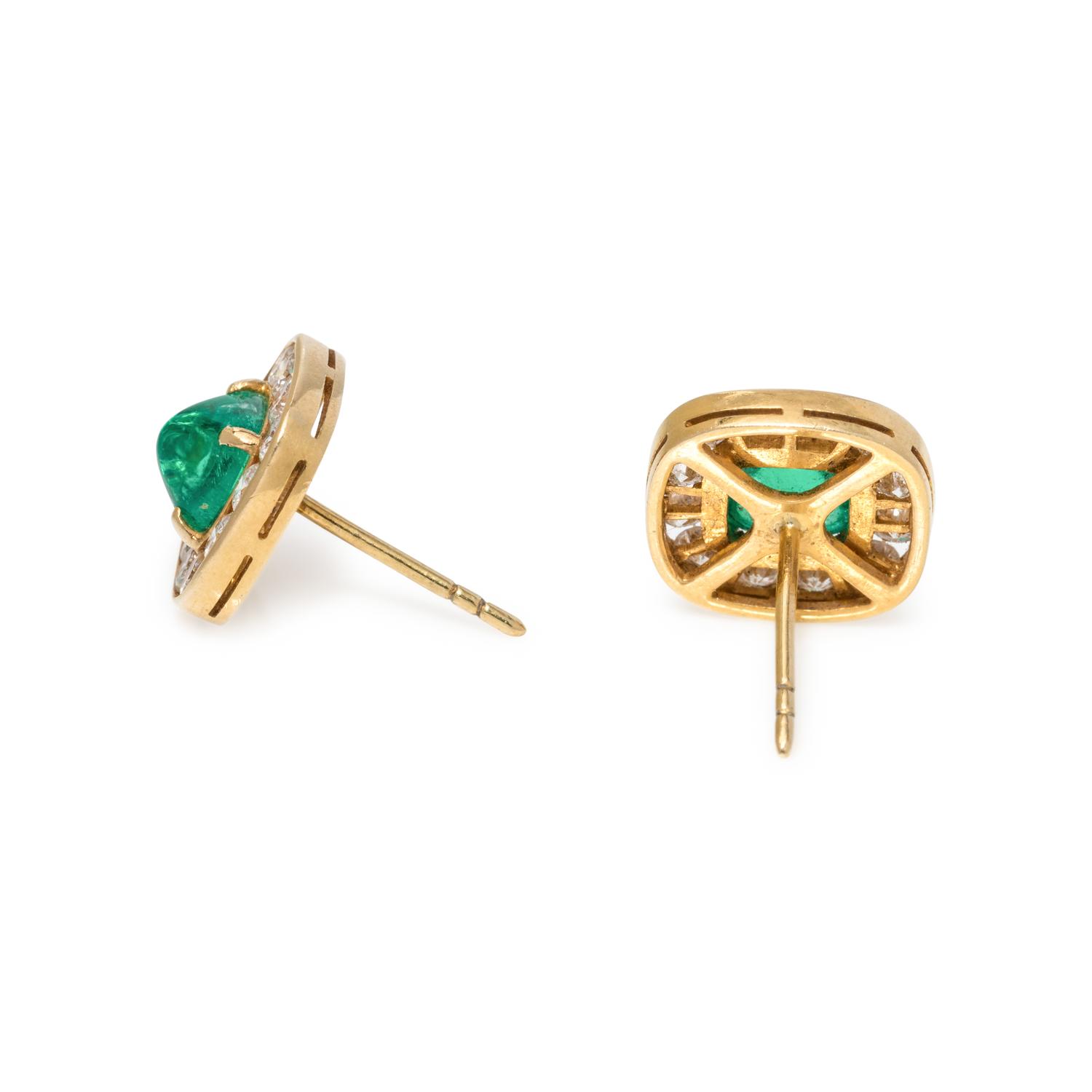 EMERALD AND DIAMOND EARRINGS