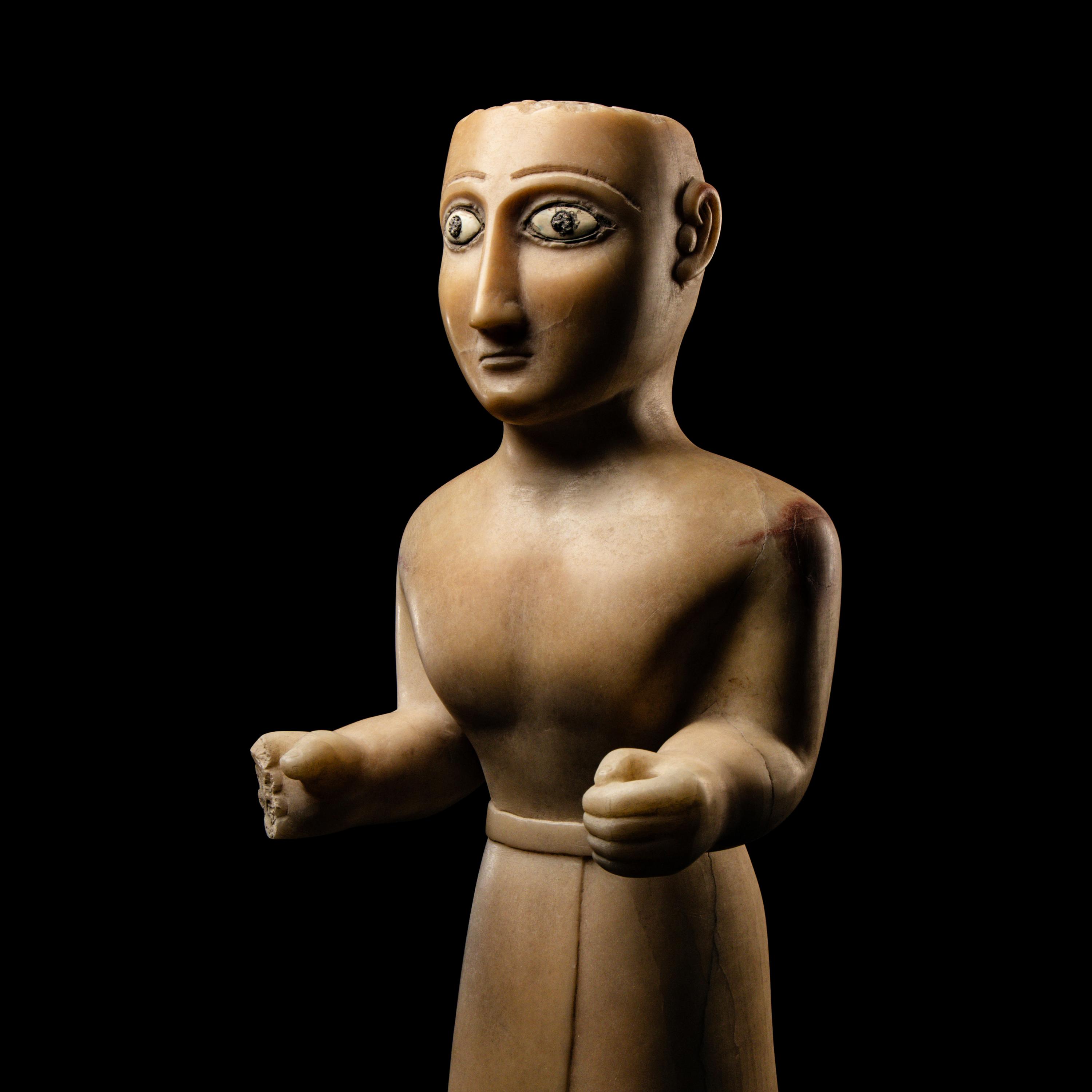 A South Arabian Alabaster Standing Male Figure