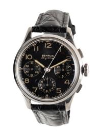 BENRUS, STAINLESS STEEL 'SKY CHIEF' CHRONOGRAPH WATCH