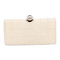 Chanel, Quilted White & Black Leather Clutch