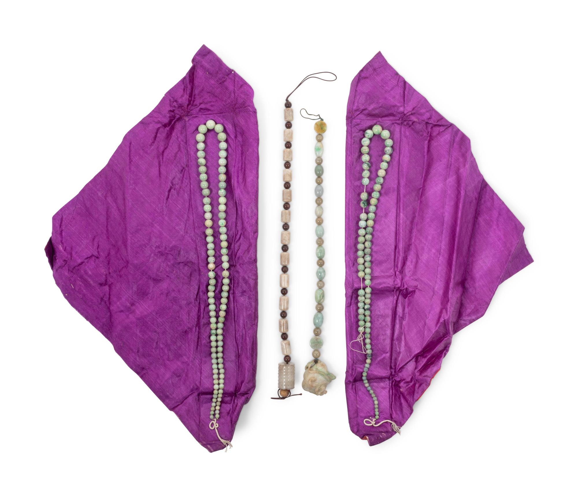 Four Chinese Jadeite Necklaces