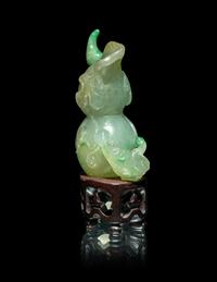 A Chinese Green Jadeite Gourd-Form Snuff Bottle