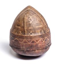 An East African Animal Painted Hide Vessel