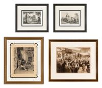 A Group of Framed Etchings and Lithographs