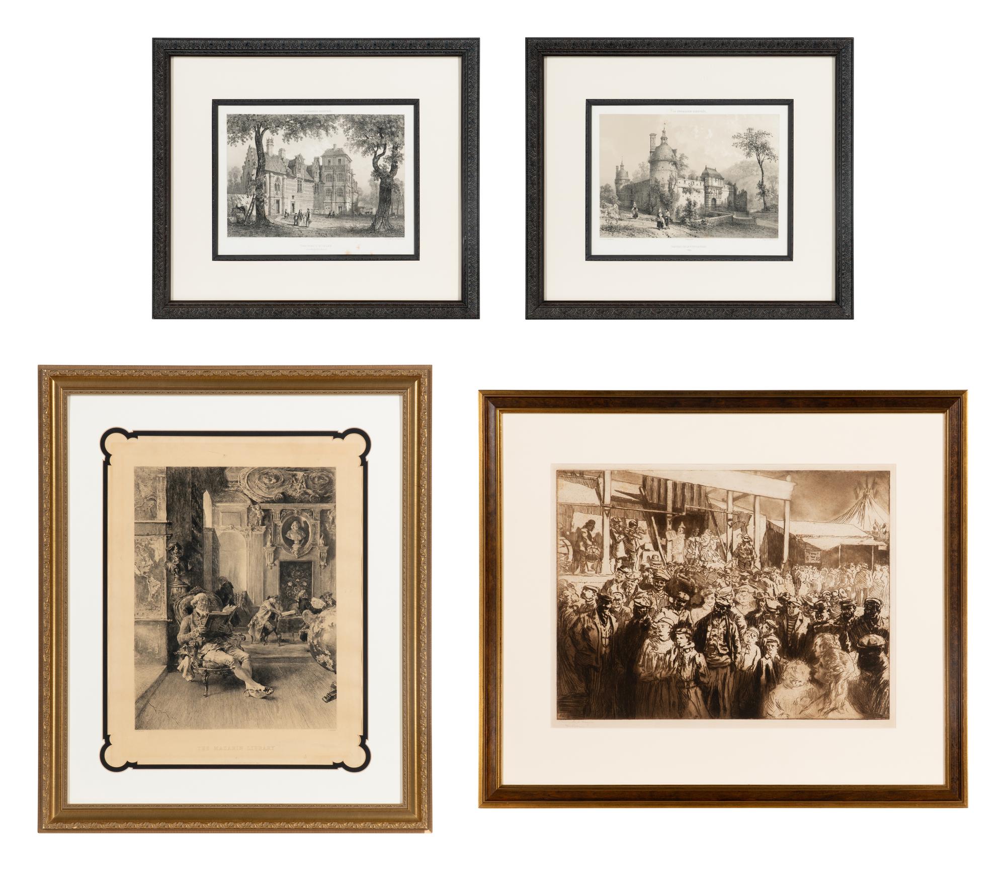 A Group of Framed Etchings and Lithographs
