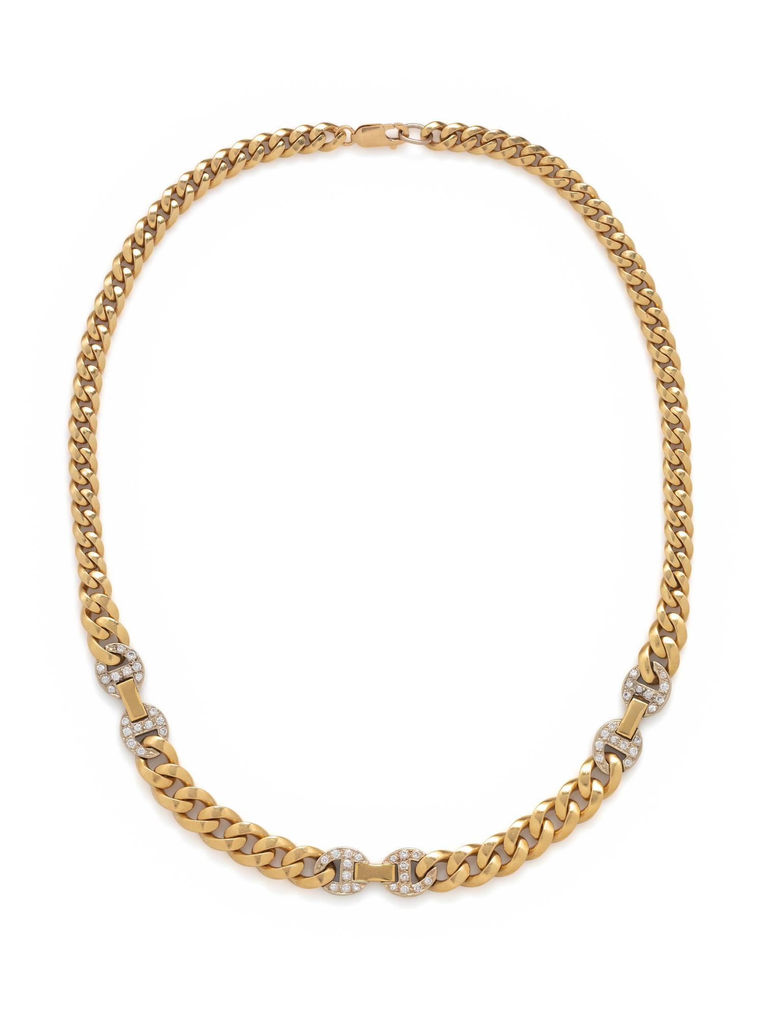 YELLOW GOLD AND DIAMOND NECKLACE