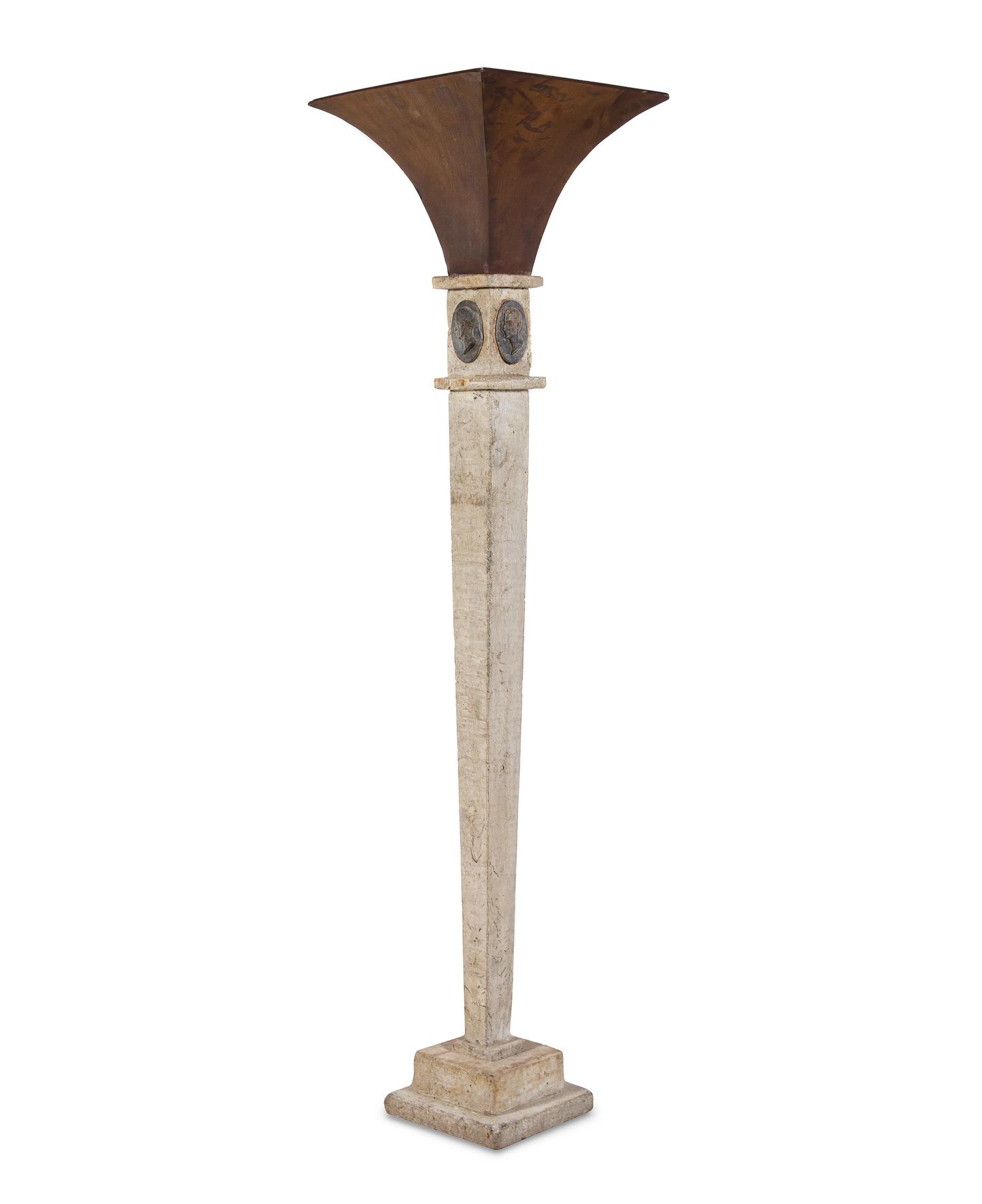 A Roman Revival Cast Stone Floor Lamp