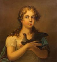Artist Unknown, (19th century), Portrait of a Girl with Bird