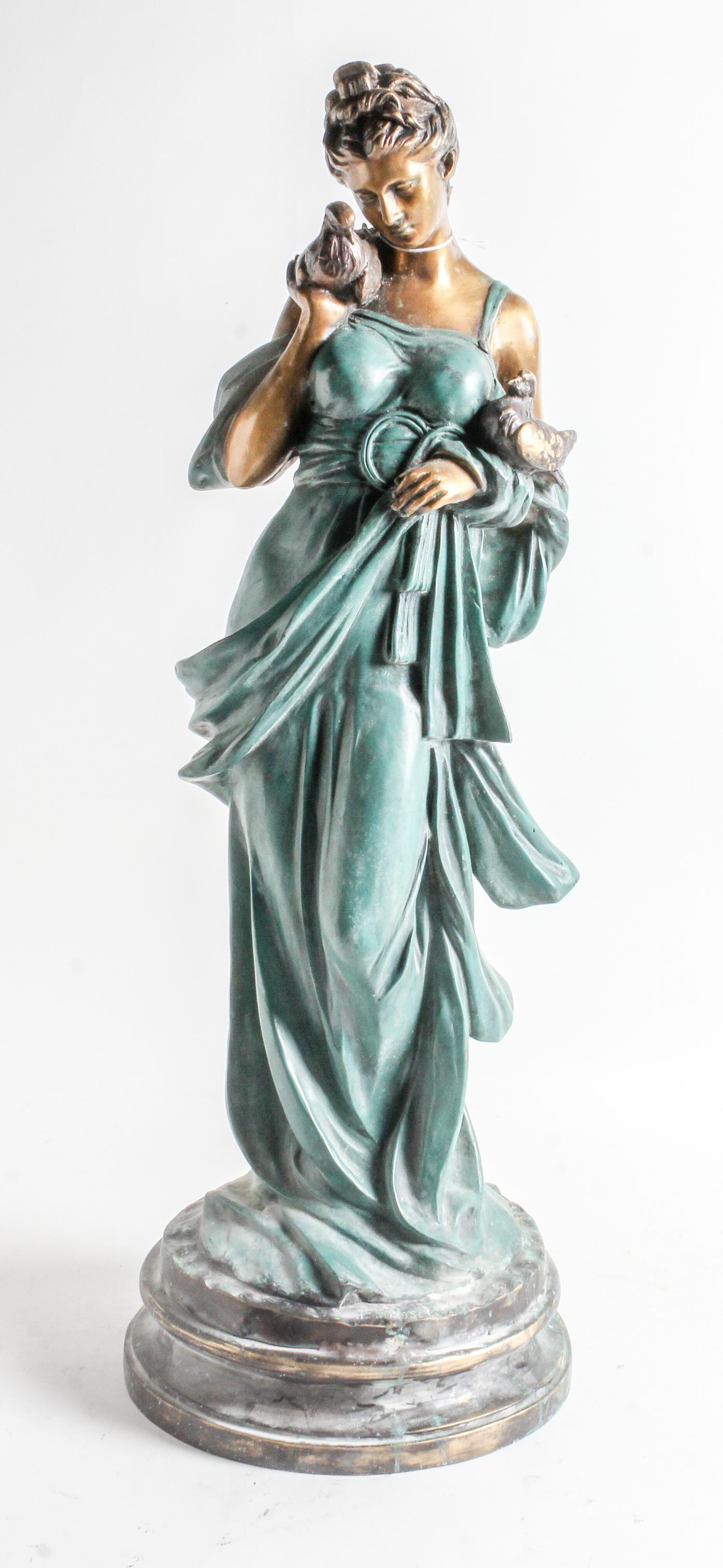 A Patinated Cast Metal Figure Height 35 inches. — AFTER EDMOND LOUIS CHARLES TASSEL, EARLY 20TH CENTURY