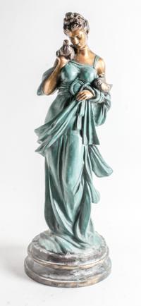 A Patinated Cast Metal Figure Height 35 inches. — AFTER EDMOND LOUIS CHARLES TASSEL, EARLY 20TH CENTURY