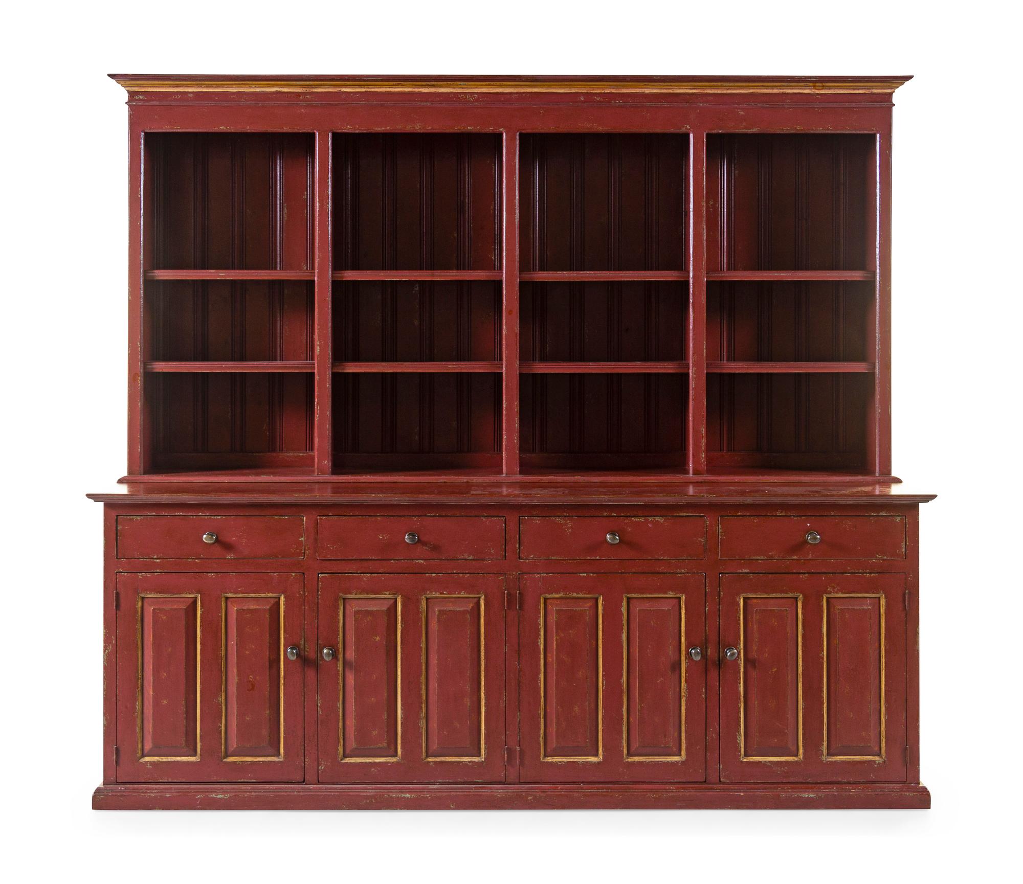 A Painted Stepback Cupboard