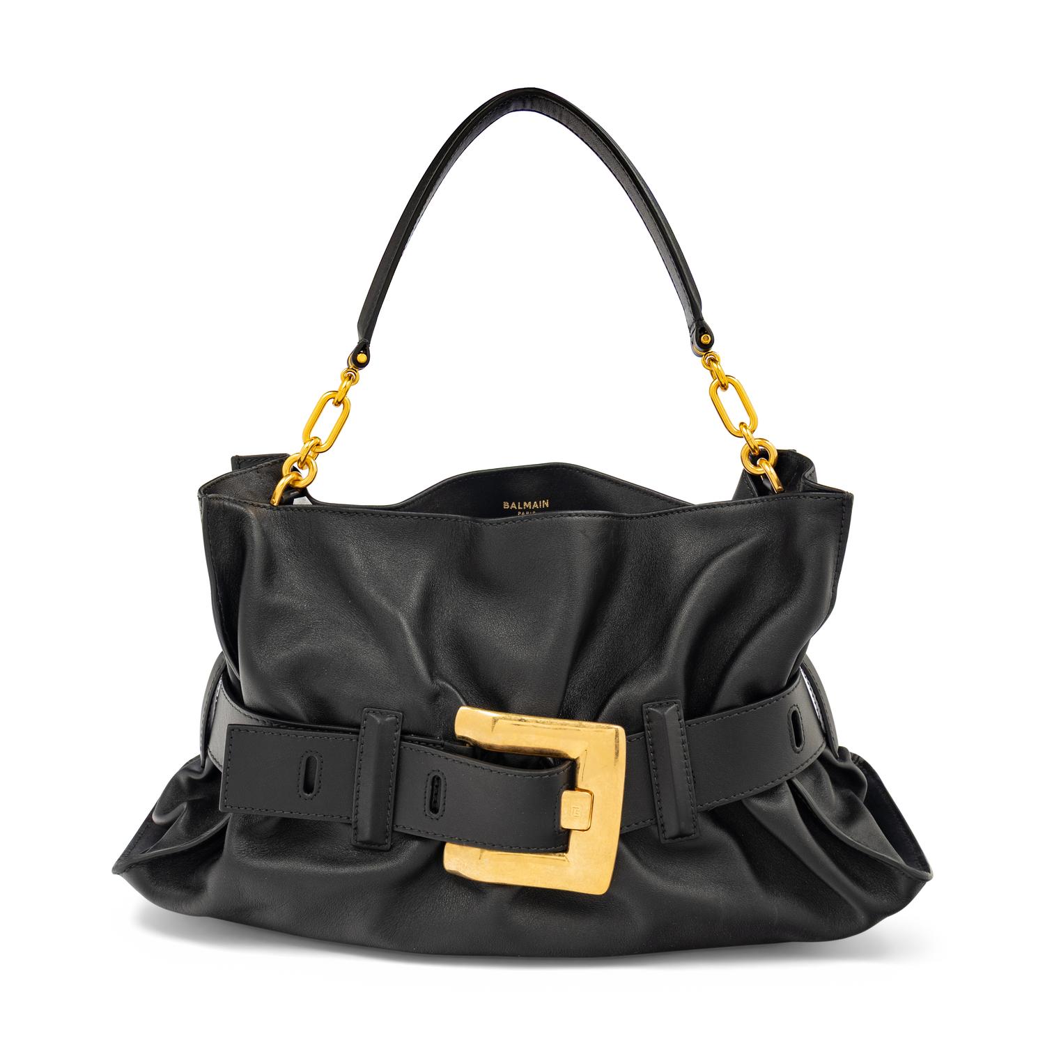 BALMAIN, BLACK ANTHEM SHOULDER BAG