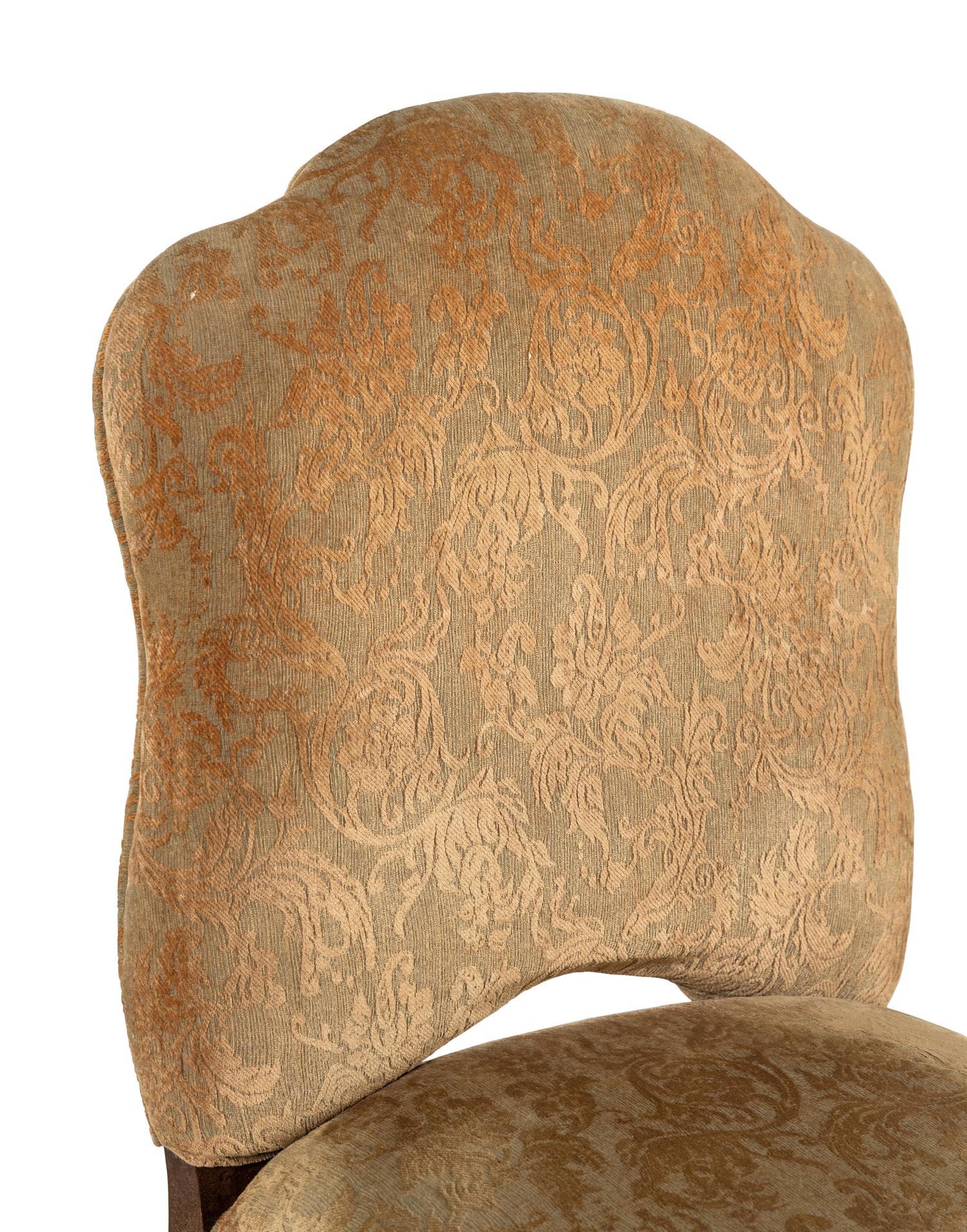 A Set of Six Louis XV Style Walnut Side Chairs