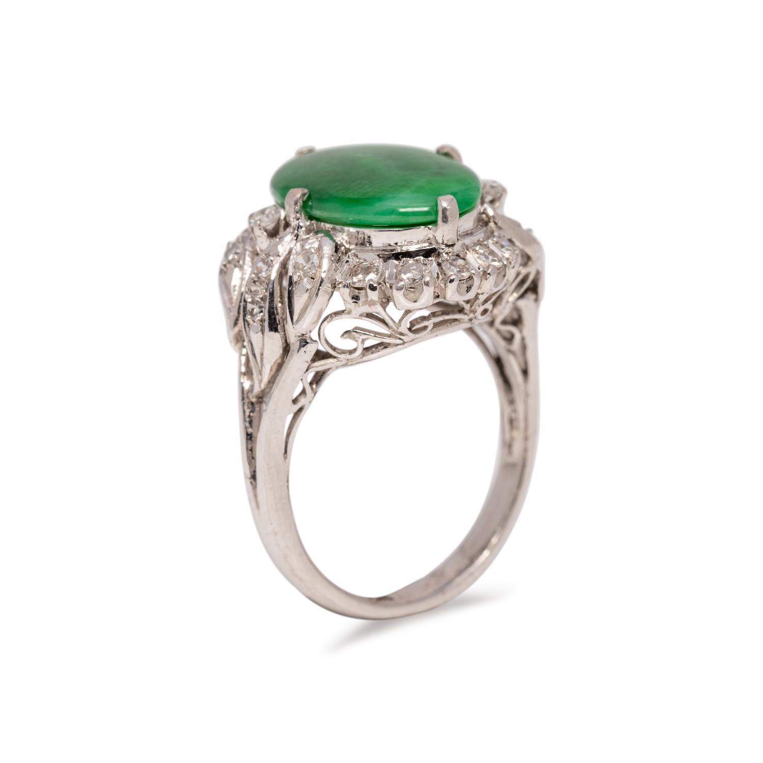 JADE AND DIAMOND RING