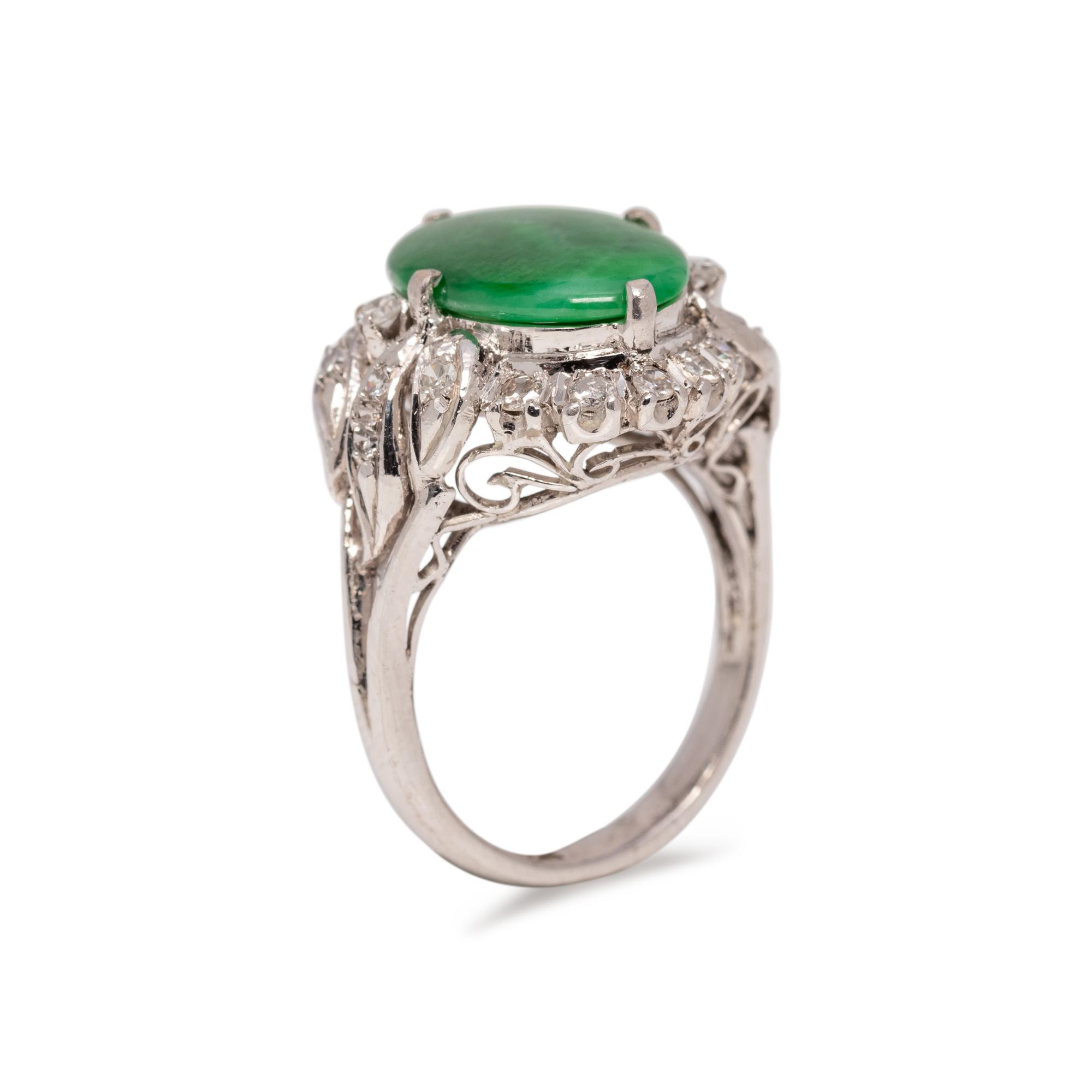JADE AND DIAMOND RING
