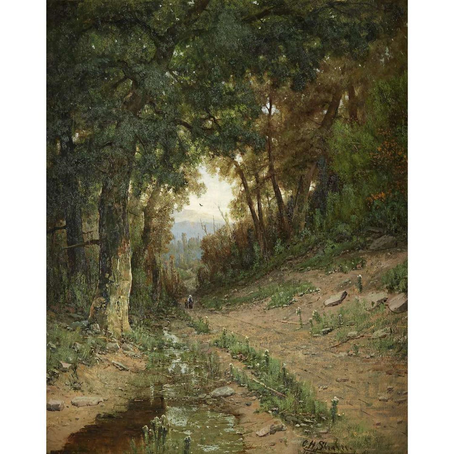 Christopher H. Shearer (American, 1840-1926) Path in the White Mountains