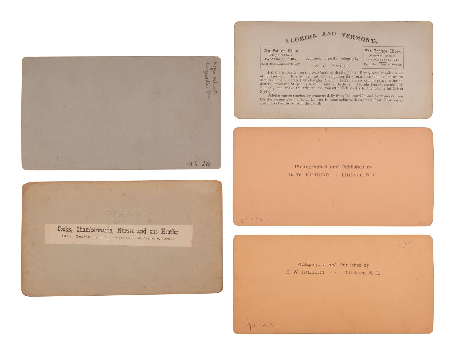 [African Americana] Group of Five Stereoviews of Schools and Homes for African American Women and Children