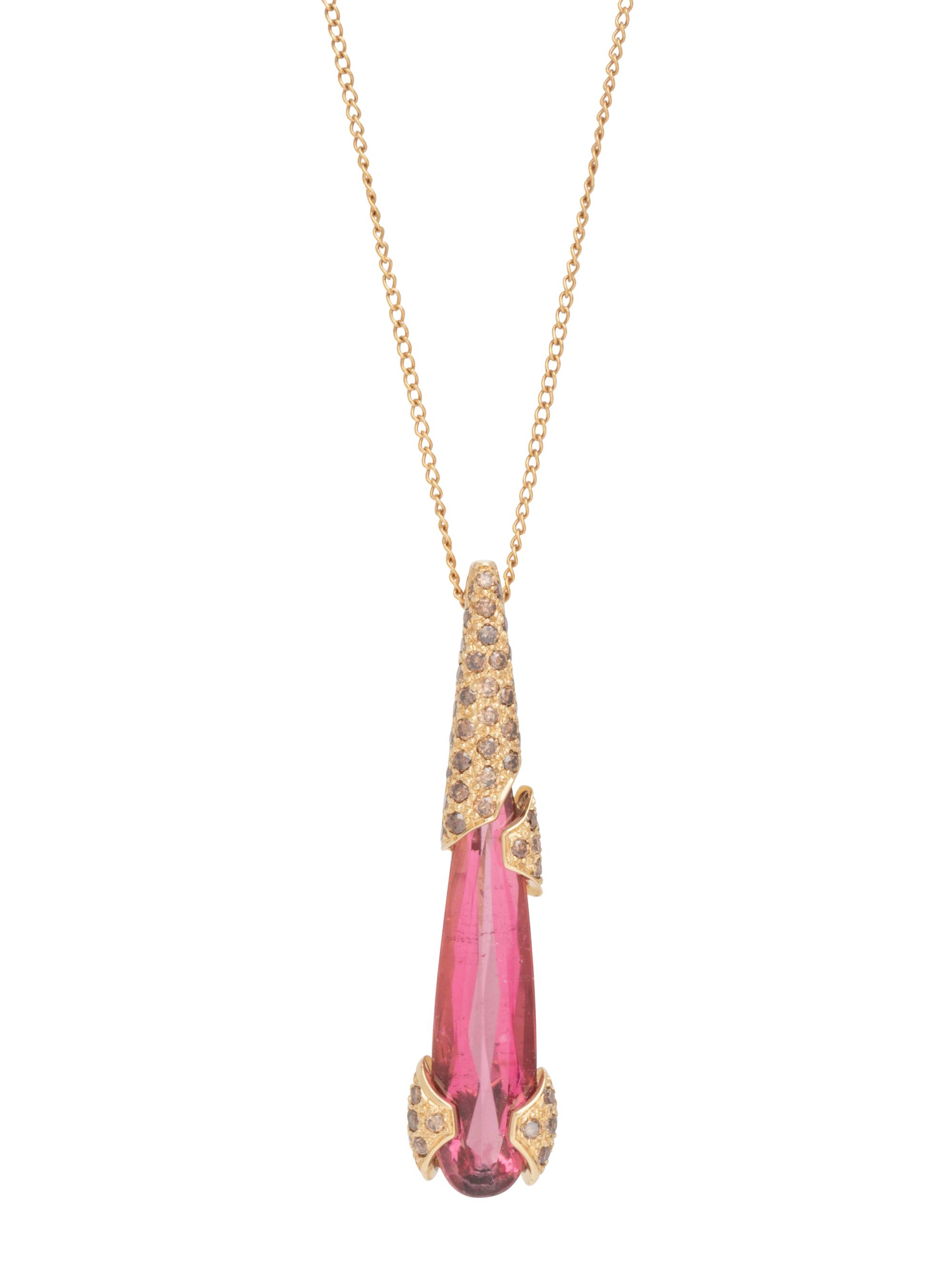 WANDER, CUPRIAN TOURMALINE AND COLORED DIAMOND 'STILETTO SERIES' PENDANT/NECKLACE
