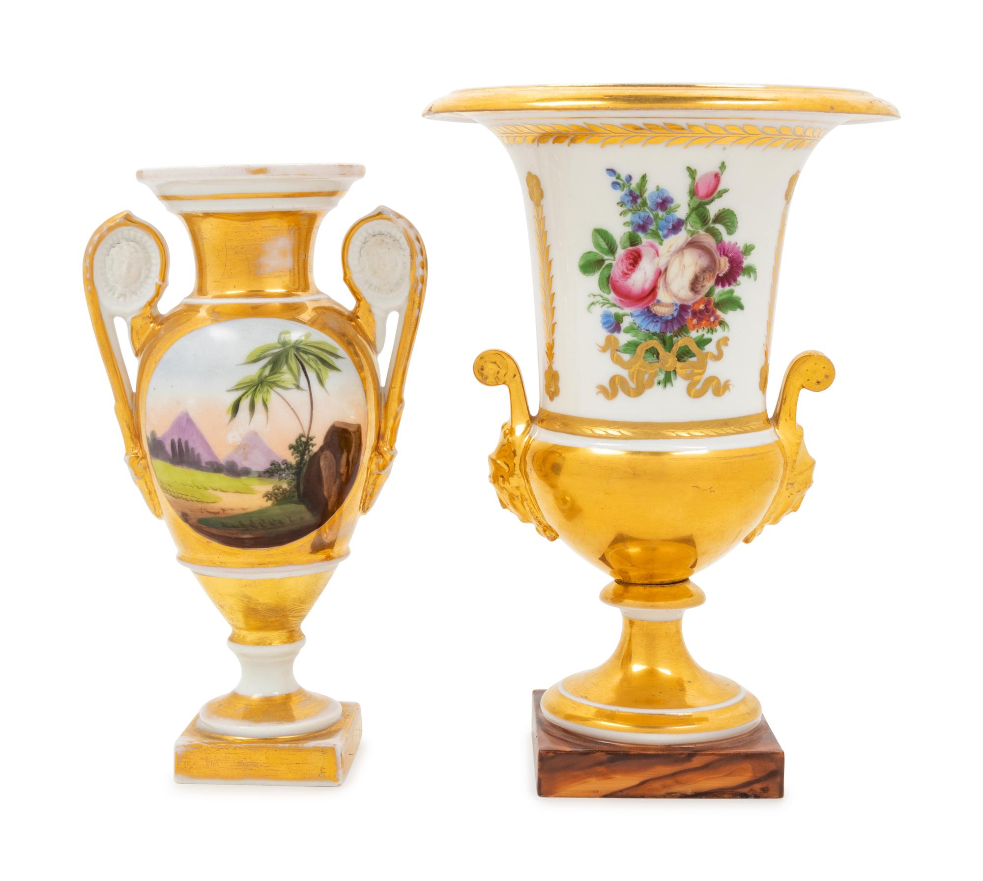 Two Paris Porcelain Urns