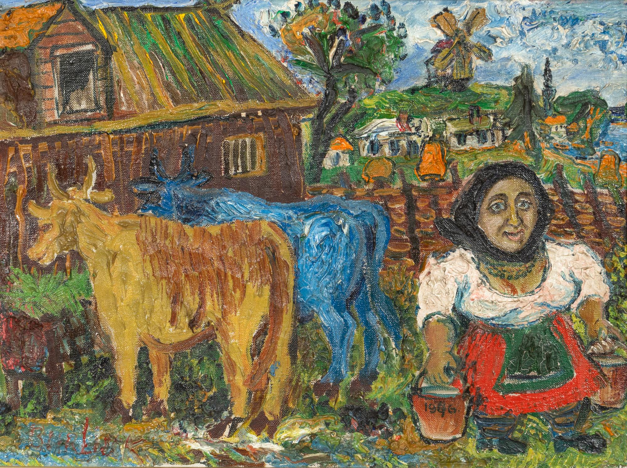 Peasant Woman with Cows