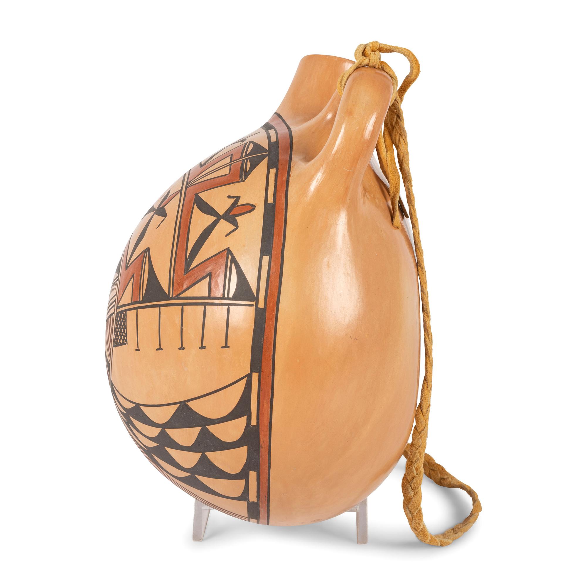 Polychrome Pottery Jar and Canteen