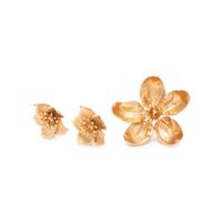 COLLECTION OF YELLOW GOLD FLOWER JEWELRY