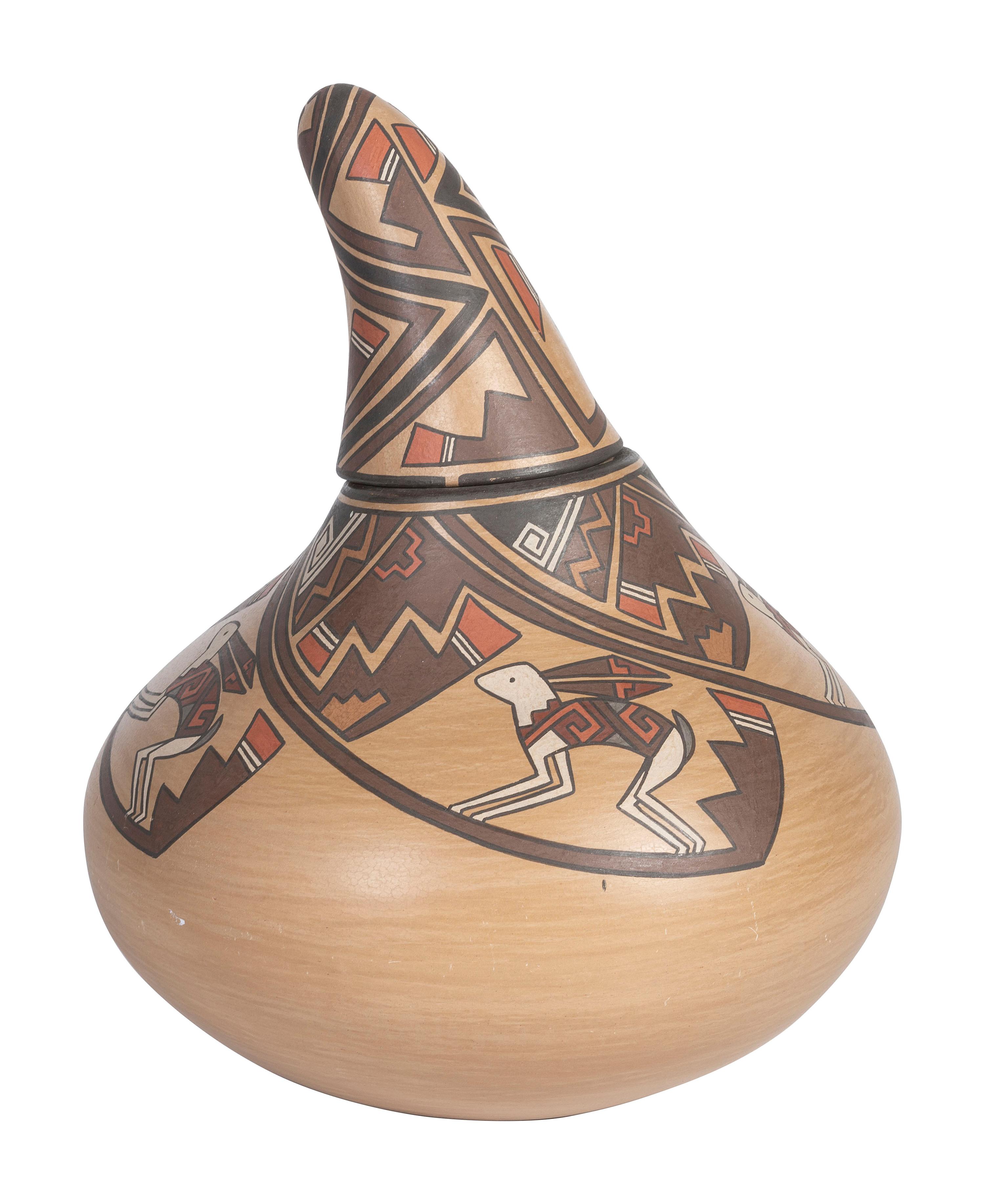 Pottery Gourd, with Rabbits