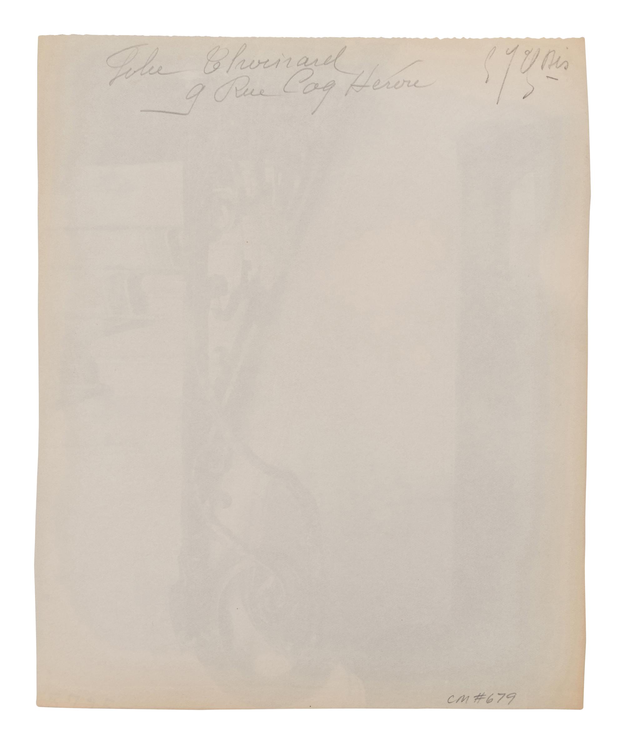 A group of five photographs ( Auberge du Compas d'Or, rue Montorgueil; Façade Saint-Lazare, faubourg Saint-Denis 107; Folie Thoinard, 9 rue Coq-Héron; Hôtel d'Imbercourt, 15 rue de l'Universite; Hôtel de Vendôme, rue Béranger 3 )