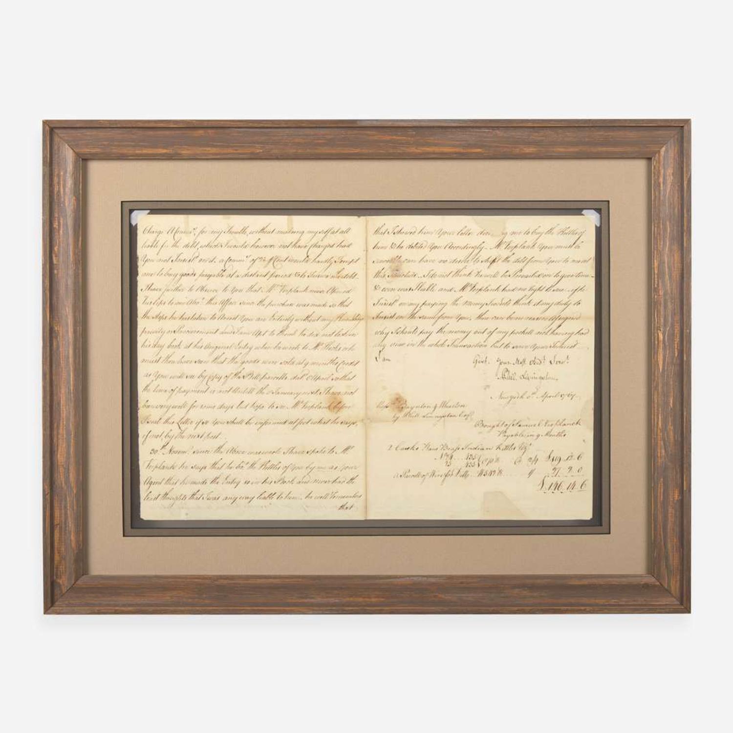 [Declaration of Independence] [New York] Livingston, Philip Manuscript Letter, signed